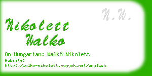 nikolett walko business card